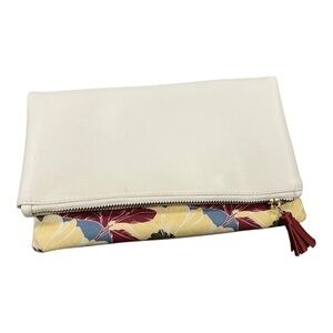 RACHEL Pally fold over clutch cream/yellow floral print.